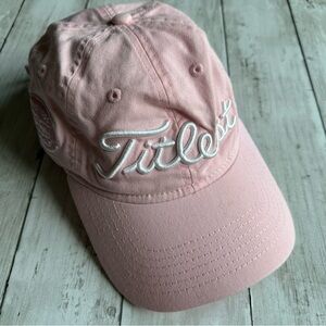 PREOWNED TITLEIST WOMENS PINK GOLD HAT WITH LOGO ADJUSTABLE SIZE HAT